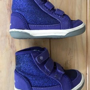 Purple glitter Stride Rite hightop sneakers